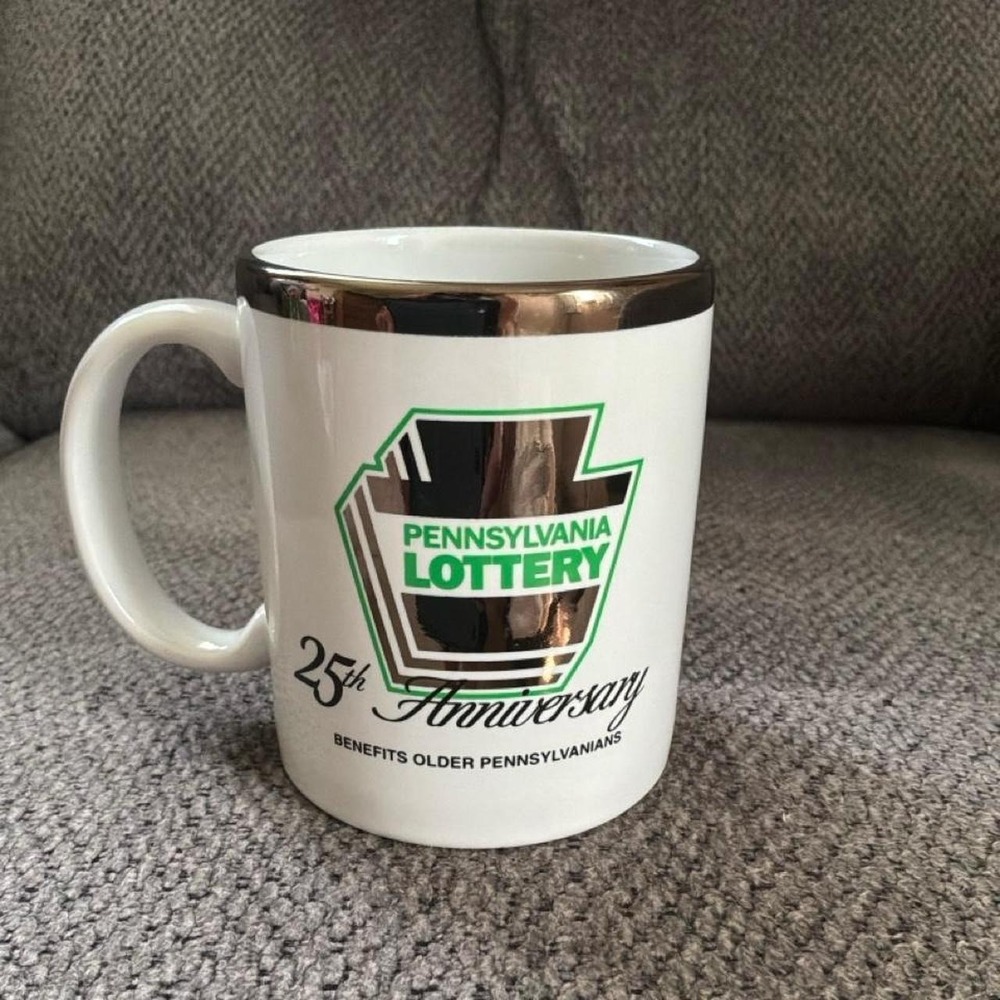 Pennsylvania lottery 25th anniversary collector coffee mug cup